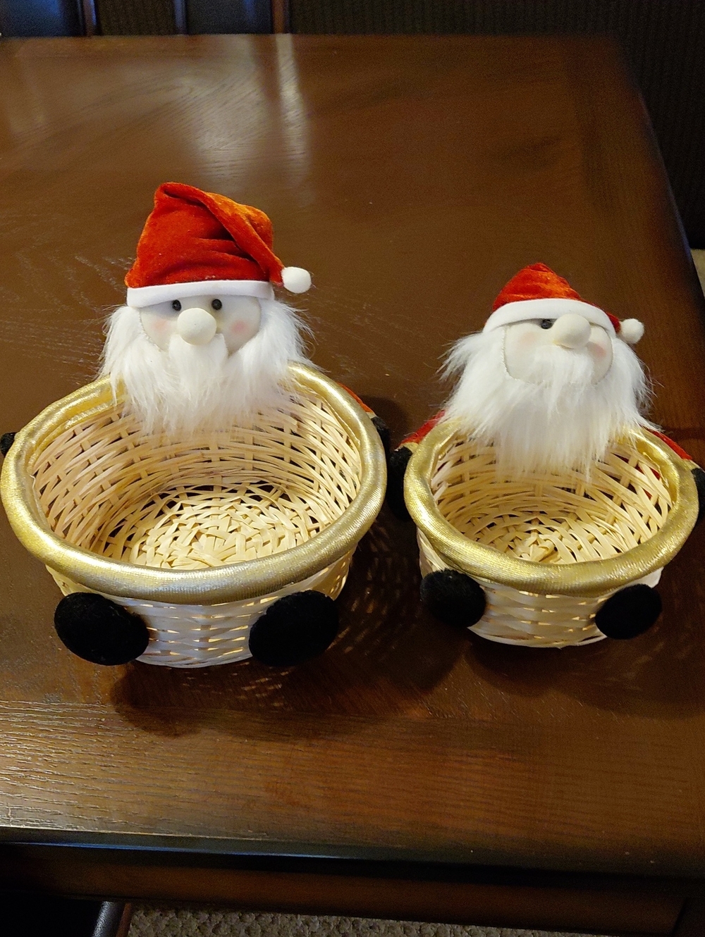 Vintage Christmas Santa, Cookies, Candy Basket.